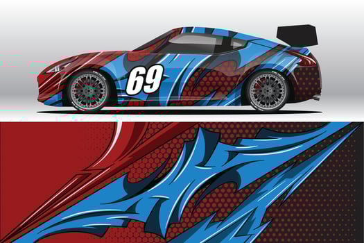 Abstract Race car wrap sticker design and sports background for daily use racing livery or car vinyl stickers vector