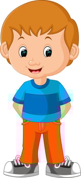 cute boy cartoon vector