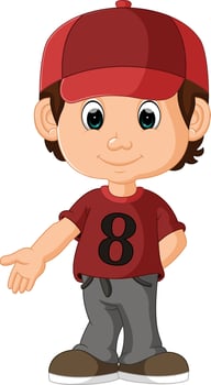 cute boy cartoon vector