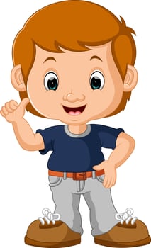 cute boy cartoon vector