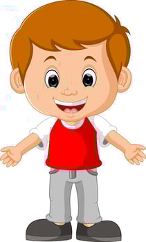 cute boy cartoon vector