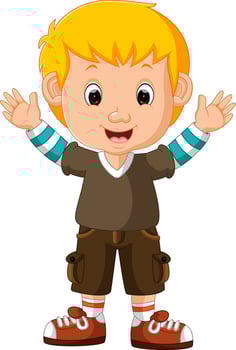 cute boy cartoon vector