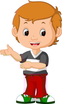 cute boy cartoon vector