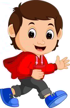 cute boy cartoon vector