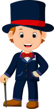 cute magician cartoon vector