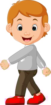 Cute boy cartoon posing vector