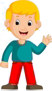Cute boy cartoon posing vector