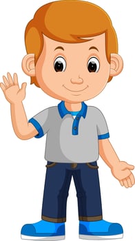 cute boy cartoon vector