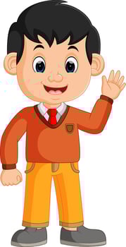 cute boy cartoon vector