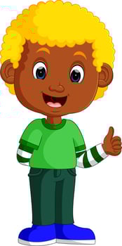 cute boy cartoon vector