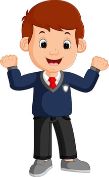 Cute boy cartoon posing vector