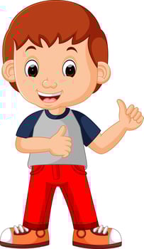 cute boy cartoon vector