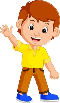 cute boy cartoon vector