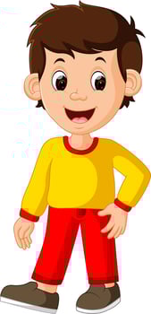 Cute boy cartoon good posing vector