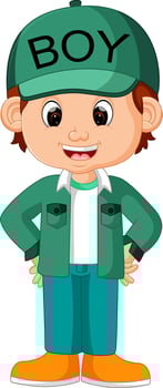 Cute boy cartoon good posing vector