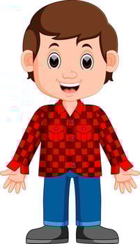 Cute boy cartoon good posing vector