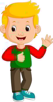 cute boy cartoon vector