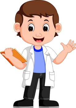 Young boy scientist vector