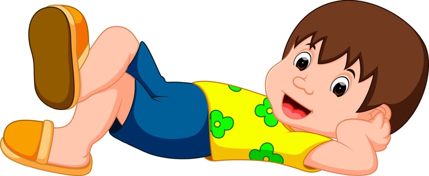Cute boy cartoon good posing vector
