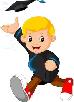 happy boy after graduation vector