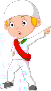muslim boy standing vector