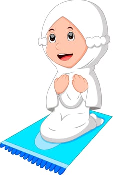 Female muslim praying vector