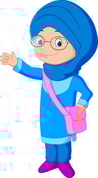 Female muslim standing vector