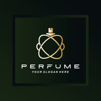 Luxury perfume bottle logo design, illustration for cosmetics, beauty, salon, company products, vector