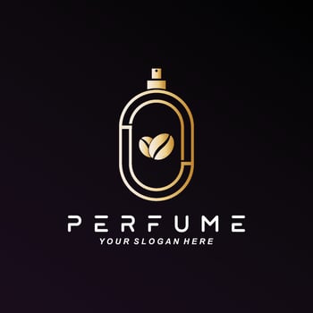 Luxury perfume bottle logo design, illustration for cosmetics, beauty, salon, company products, vector