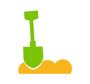 earth shovel shape vector, icon or symbol design vector