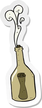 sticker of a cartoon letter in a bottle vector
