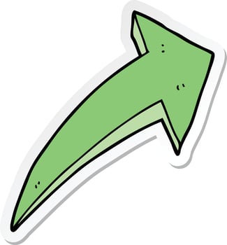 sticker of a cartoon arrow vector
