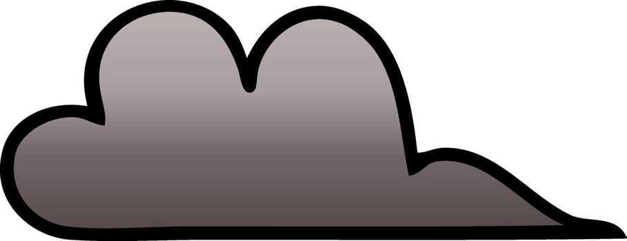 gradient shaded cartoon storm cloud vector