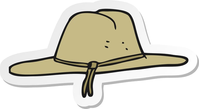 sticker of a cartoon hat vector