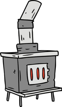 cartoon doodle of a house furnace vector
