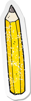 retro distressed sticker of a cartoon pencil vector