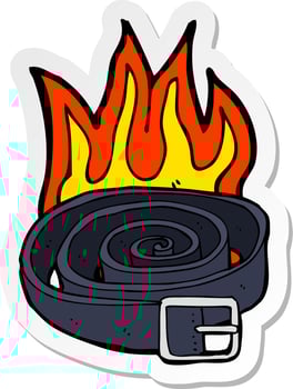 sticker of a cartoon awesome new belt vector