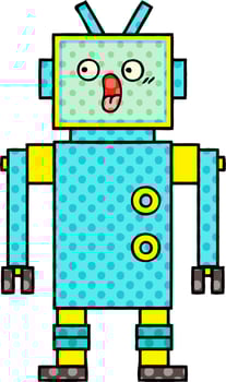 comic book style cartoon robot vector