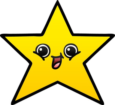 gradient shaded cartoon gold star vector