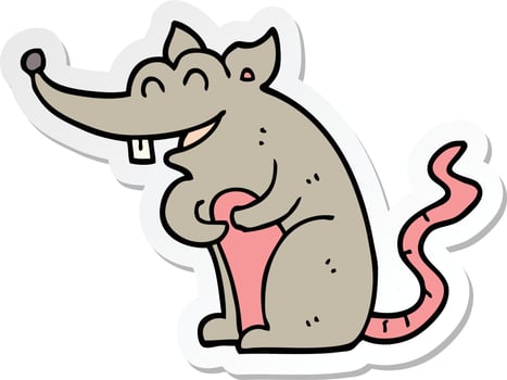 sticker of a cartoon rat vector
