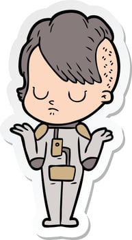 sticker of a cartoon woman vector
