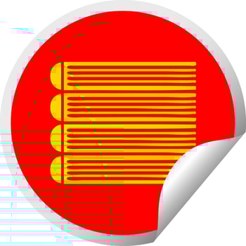 circular peeling sticker cartoon stack of books vector