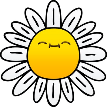 quirky gradient shaded cartoon flower vector