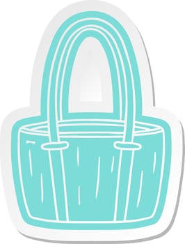 cartoon sticker of a red big bag vector
