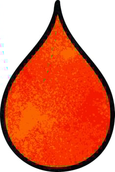 quirky hand drawn cartoon blood drop vector