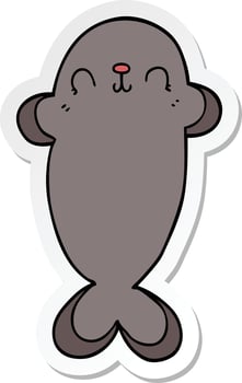 sticker of a cartoon seal vector