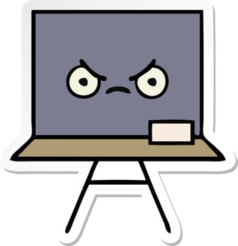 sticker of a cute cartoon chalkboard vector