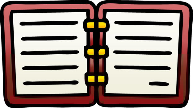 gradient shaded cartoon note book vector