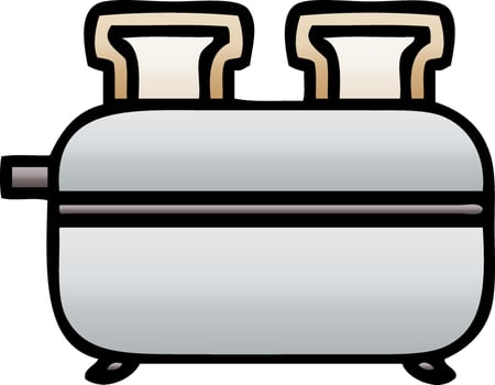 gradient shaded cartoon double toaster vector