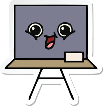 sticker of a cute cartoon chalkboard vector